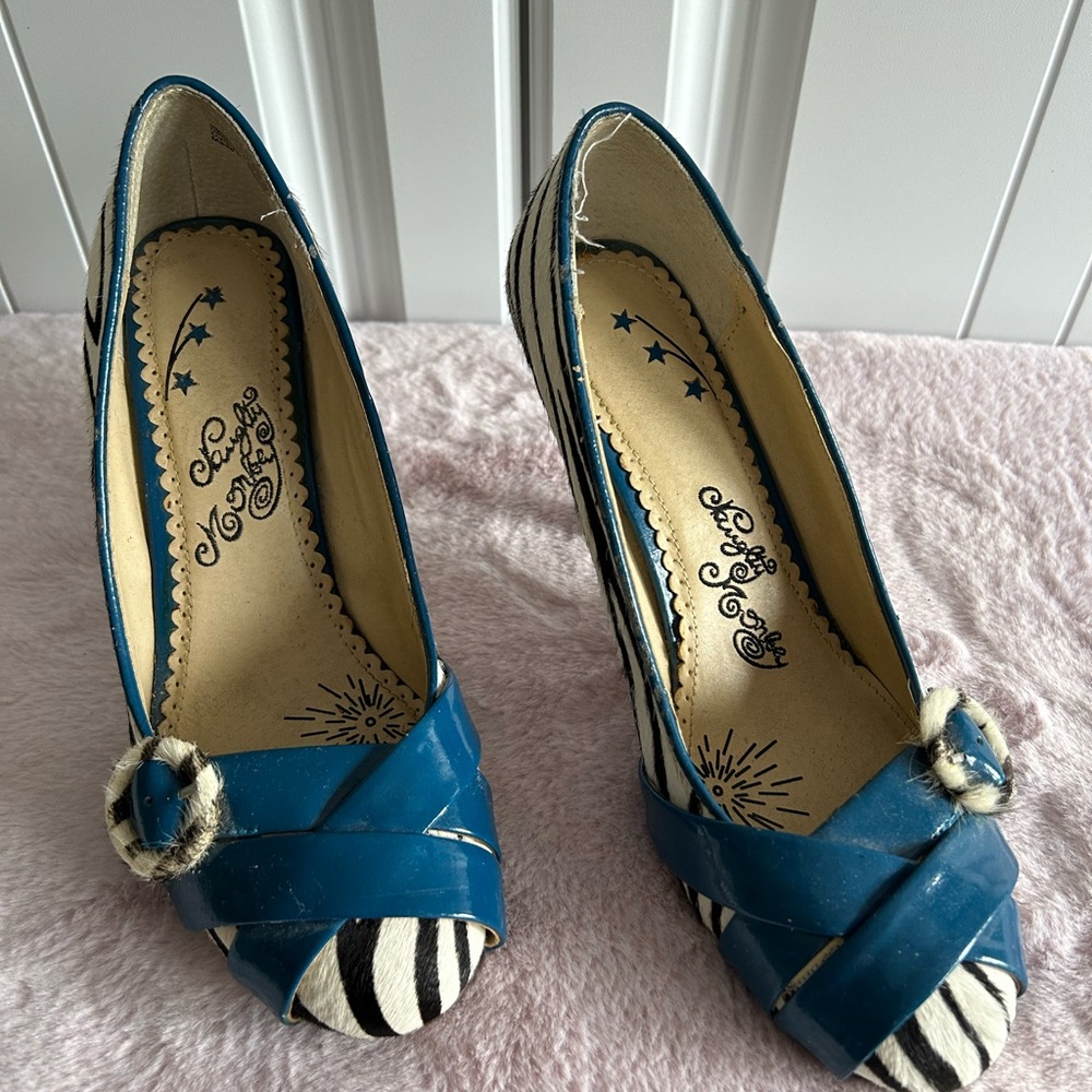 Blue and Zebra Print Women's Shoes